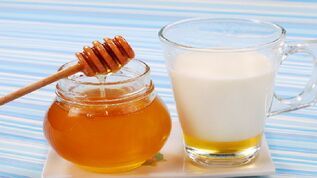 Leite e mel para duchas medicamentosas